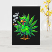 Carte Smoke Joint Turkey Funny Thanksgiving Tee 1  (Fleur jaune)