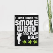 Carte Smoke Weed Play Golf Golfing Thc Golfer Stoner (Devant)