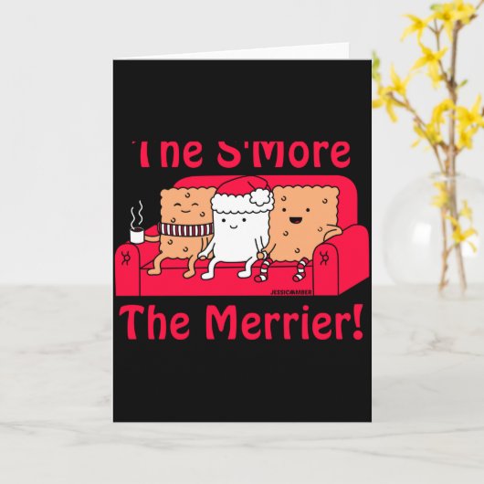Carte Smore Merrier Cute Kids Cartoon Christmas (Fleur jaune)