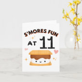 Carte Smores Fun Camping Anniversaire 11 ans Camper 11 (Fleur jaune)