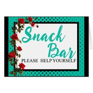 Carte Snack Skuls turquoise et Red Roses
