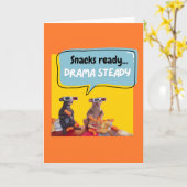 Carte Snacks Ready, Drama Steady (Fleur jaune)