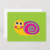 Carte Snail Cute (Devant / Derrière)