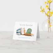 Carte Snail et tasse rayée (Fleur jaune)