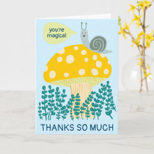 Carte Snail Whimsical sur Magic Mushroom CUSTOM Merci