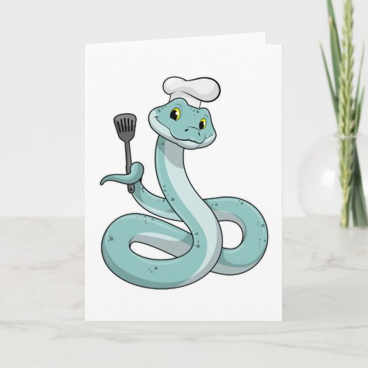 Carte Snake as Cook avec Chef casquette (Devant)