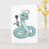 Carte Snake as Cook avec Chef casquette (Fleur jaune)