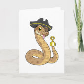 Carte Snake as Pirate with Hook Hand & Eye patch (Devant)
