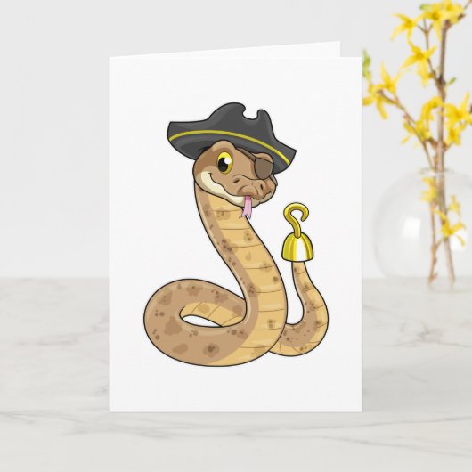 Carte Snake as Pirate with Hook Hand & Eye patch (Fleur jaune)