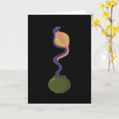 Carte Snake Cobra serpents animal reptile animal python  (Fleur jaune)