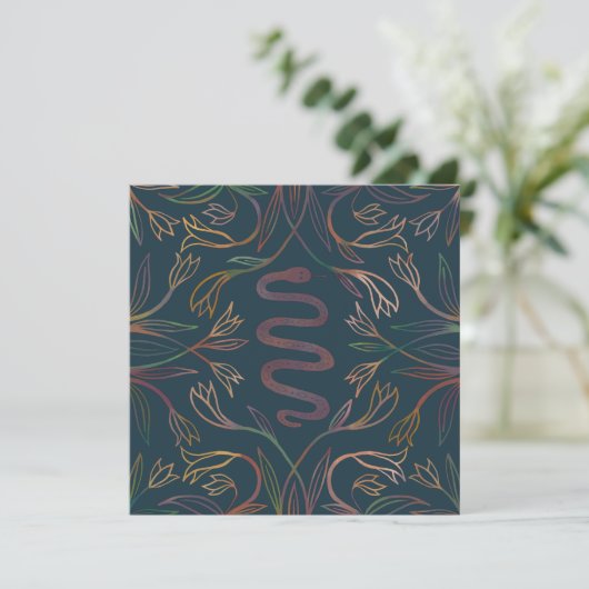 Carte Snake Vines Mystical Magic Boho Blank Card (Debout devant)