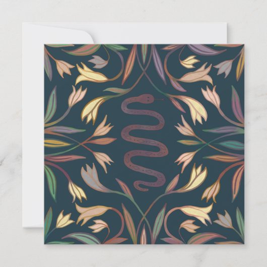Carte Snake Vines Mystical Magic Boho Blank Card (Devant)