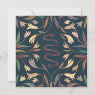 Carte Snake Vines Mystical Magic Boho Blank Card