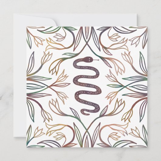 Carte Snake Vines Mystical Magic Boho Blank Card (Devant)