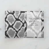 Carte Snakeskin Gris, blanc et noir Monogramme (Intérieur)
