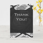 Carte Snakeskin Gris, blanc et noir Monogramme (Fleur jaune)