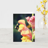 Carte Snapdragon And Bee Flower Photography Note (Fleur jaune)