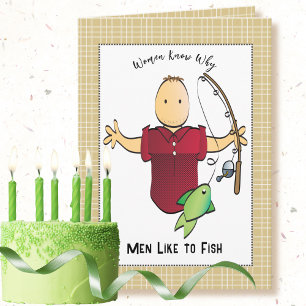 Carte Snarky Fish Homme Cartoon Blague Anniversaire