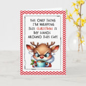 Carte Snarky Reindeer Funny Christmas Card (Fleur jaune)