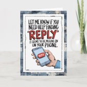 Carte Snarky Text Messages Missing You Card (Devant)
