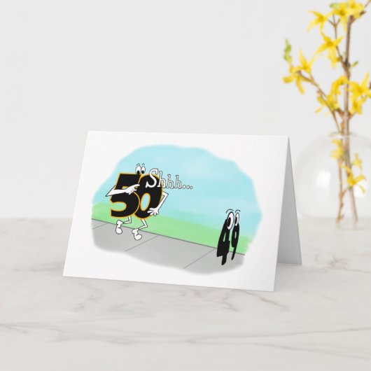 CARTE SNEAKY 50E ANNIVERSAIRE (Fleur jaune)