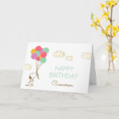 Carte Snoopy et Ballons Anniversaire (Fleur jaune)