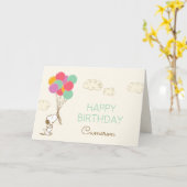 Carte Snoopy et Ballons Anniversaire (Fleur jaune)
