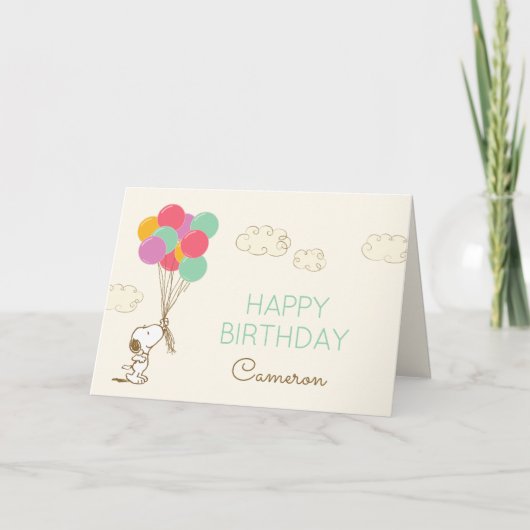 Carte Snoopy et Ballons Anniversaire (Devant)