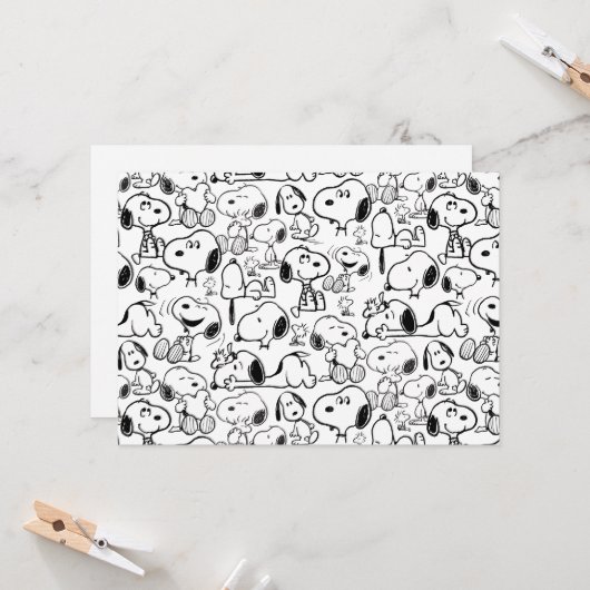 Carte Snoopy Smile Giggle Laugh Pattern (Devant/Arrière en situation)