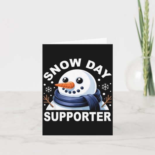 Carte Snow Day Suprter Fun Snowman Design For Winter Lov (Devant)