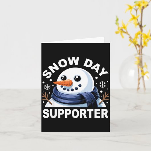 Carte Snow Day Suprter Fun Snowman Design For Winter Lov (Fleur jaune)
