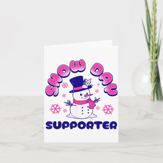 Carte Snow Day Suprter, Funny Teacher Snowman Christmas  (Devant)