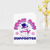 Carte Snow Day Suprter, Funny Teacher Snowman Christmas  (Fleur jaune)