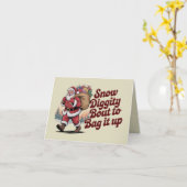 Carte Snow Diggity Bout to Bag It Up 90s Christmas Retro (Fleur jaune)