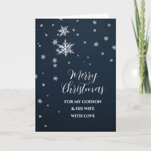 Carte Snow Godson et sa femme Merry Christmas Card