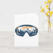Carte Snow Goggles Mountain Reflection Hiver Ski Sno (Fleur jaune)