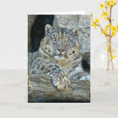 Carte Snow Leopard (Fleur jaune)