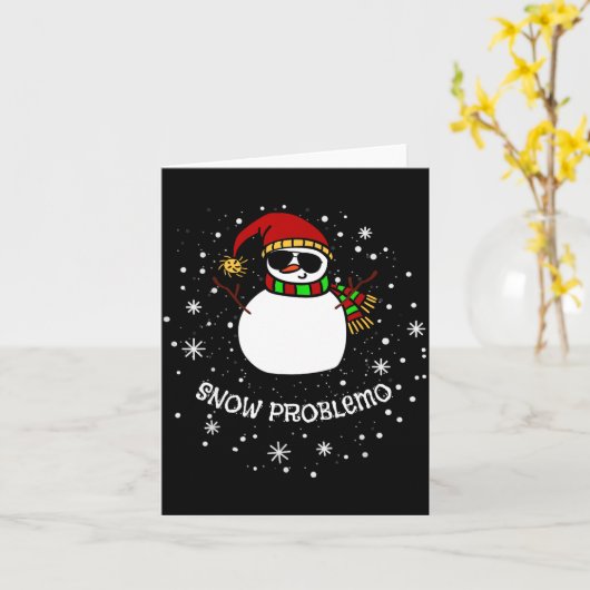Carte Snow Problemo Funny Christmas Snowman  (Fleur jaune)
