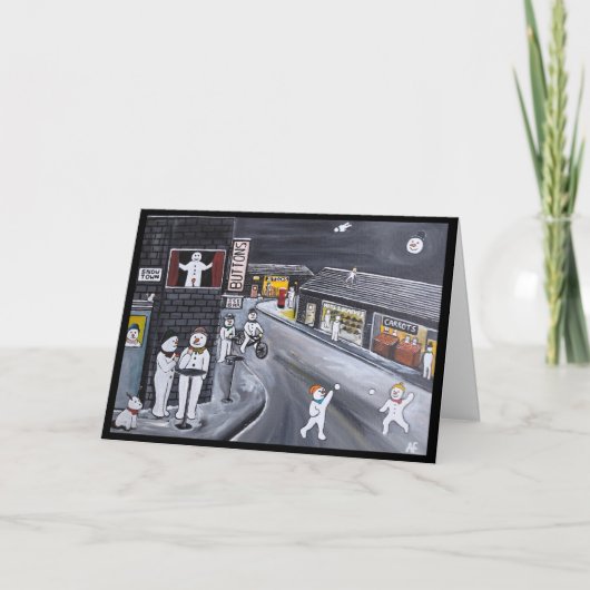 Carte Snow Town Painting by Alfred Fox (Devant)