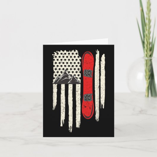 Carte Snowboard American Flag Sports d'hiver Alpine Snow (Devant)