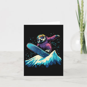 Carte Snowboard Animaux - Parcours Sur Un Snowboard Snow