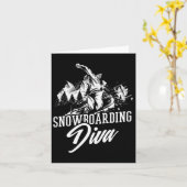 Carte Snowboard Diva Hiver libre (Fleur jaune)