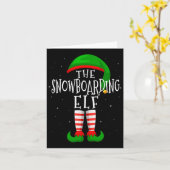 Carte Snowboard Elf Funny Matching Family Group X (Fleur jaune)