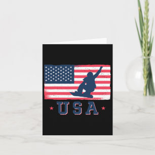 Carte Snowboard Etats-Unis Drapeau Américain Snowboard F