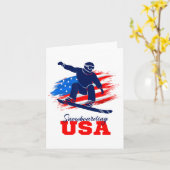 Carte Snowboard États-Unis Équipe américaine Drapeau Sno (Fleur jaune)