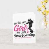 Carte Snowboard Fille 1 (Fleur jaune)