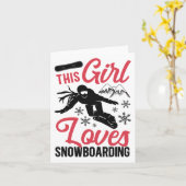 Carte Snowboard girl (Fleur jaune)