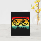 Carte Snowboard Goggles Mountain Snowboarding Retro Vaca (Fleur jaune)