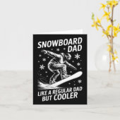 Carte Snowboard Papa Funny Snowboardeur (Fleur jaune)