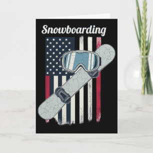Carte Snowboard patriotique drapeau USA & sports de snow